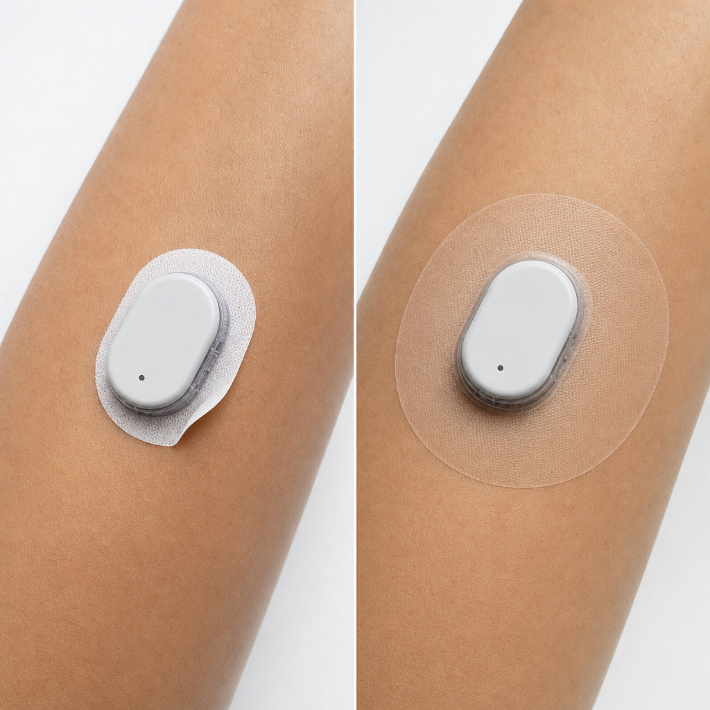 Patchora waterproof overpatch protecting Dexcom G7 sensor during activity
